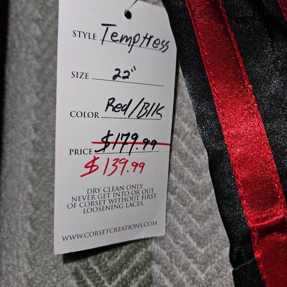 Tight Lacing zipper corset SMALL RED/BLACK - Picture 4 of 15